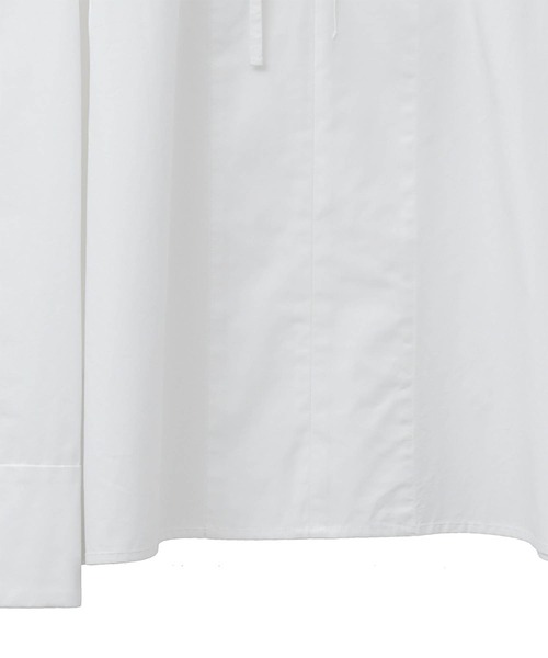 美品　CLANE クラネ　シャツ　コットン　ベルスリーブ　トップス　ホワイト　1 CLANE tシャツ 「CLANE/クラネ」PADDED SATIN TOPS/パデット