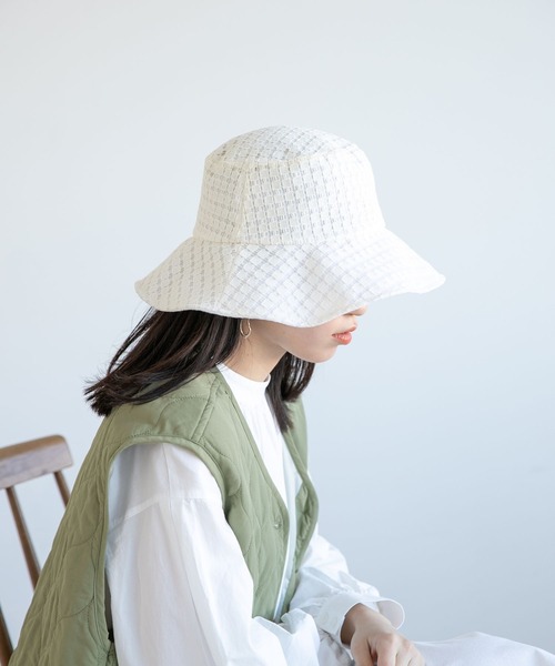 LOWRYS FARM（ローリーズファーム）の「レースハット　261384（ハット・レディース・オフホワイト/ブラック・FREE）」の2枚目の写真