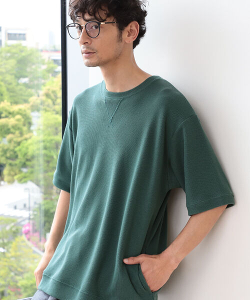 B:MING by BEAMS（ビーミングバイビームス）の「B:MING by BEAMS / リブ ダブルフェイス Tシャツ（Tシャツ/カットソー・メンズ・ブルー系その他/ベージュ/オレンジ系その他5/グリーン・MEDIUM/SMALL/X-LARGE/LARGE）」の19枚目の写真