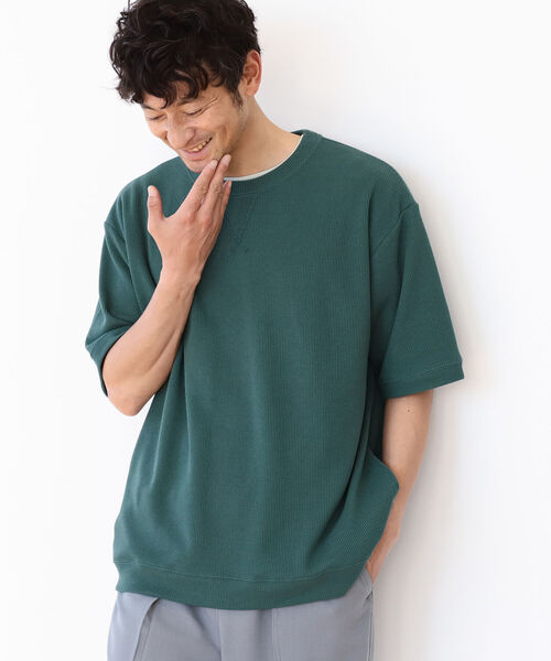 B:MING by BEAMS（ビーミングバイビームス）の「B:MING by BEAMS / リブ ダブルフェイス Tシャツ（Tシャツ/カットソー・メンズ・ブルー系その他/ベージュ/オレンジ系その他5/グリーン・MEDIUM/SMALL/X-LARGE/LARGE）」の10枚目の写真