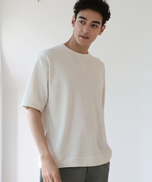 B:MING by BEAMS（ビーミングバイビームス）の「B:MING by BEAMS / リブ ダブルフェイス Tシャツ（Tシャツ/カットソー・メンズ・ブルー系その他/ベージュ/オレンジ系その他5/グリーン・MEDIUM/SMALL/X-LARGE/LARGE）」の2枚目の写真