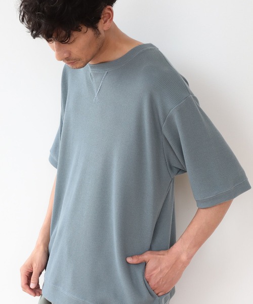 B:MING by BEAMS（ビーミングバイビームス）の「B:MING by BEAMS / リブ ダブルフェイス Tシャツ（Tシャツ/カットソー・メンズ・ブルー系その他/ベージュ/オレンジ系その他5/グリーン・MEDIUM/SMALL/X-LARGE/LARGE）」の3枚目の写真