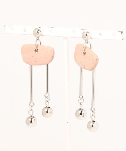 TONE SELECT GOODS（トーンセレクトグッズ）の「【caramel late】ポリマークレイピアス（ピアス（両耳用）・レディース・ホワイト/ブラック/パープル/グレー/カーキ/ピンク/オレンジ/グリーン/その他/レインボー/ブラウン・FREE）」の2枚目の写真