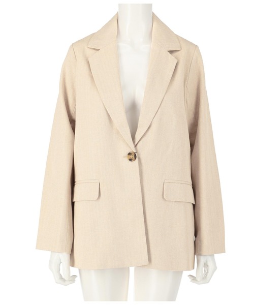 ANAP（アナップ）の「コットンリネンヘリンボーンテーラードジャケット（テーラードジャケット・レディース・アイボリー/ブラック・FREE）」の12枚目の写真