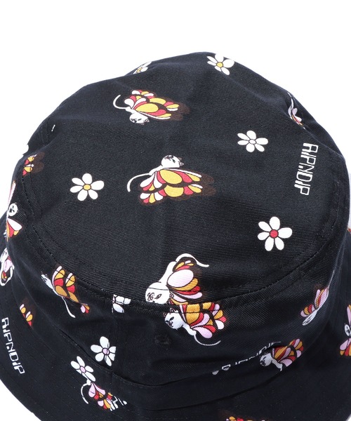 RIPNDIP（リップンディップ）の「RIPNDIP/リップンディップ Butterfly Bucket Hat バケットハット 総柄 フラワー（ハット・メンズ・ブラック・ONE SIZE）」の7枚目の写真