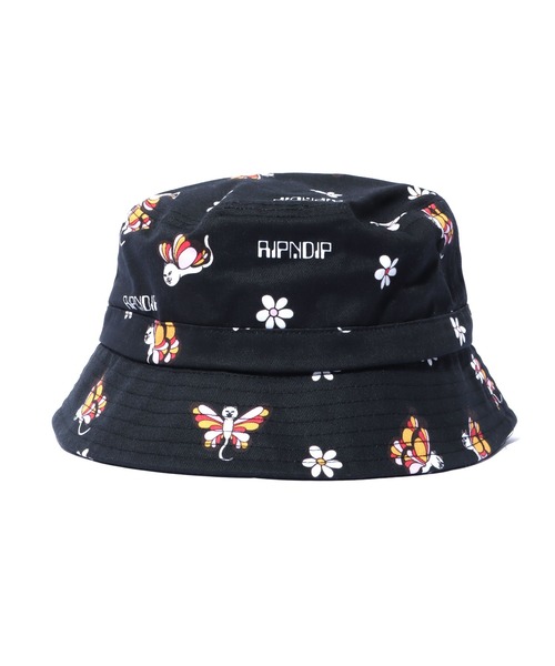 RIPNDIP（リップンディップ）の「RIPNDIP/リップンディップ Butterfly Bucket Hat バケットハット 総柄 フラワー（ハット・メンズ・ブラック・ONE SIZE）」の10枚目の写真