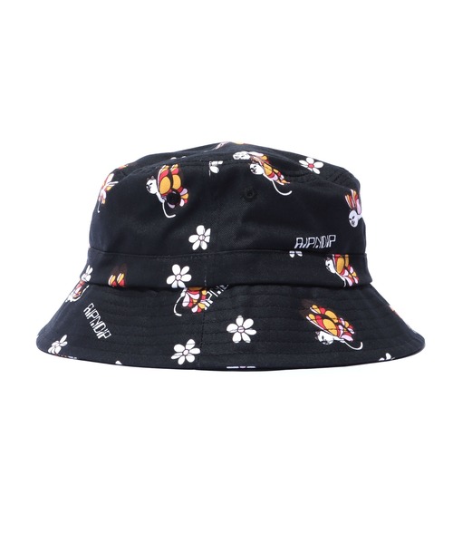 RIPNDIP（リップンディップ）の「RIPNDIP/リップンディップ Butterfly Bucket Hat バケットハット 総柄 フラワー（ハット・メンズ・ブラック・ONE SIZE）」の5枚目の写真