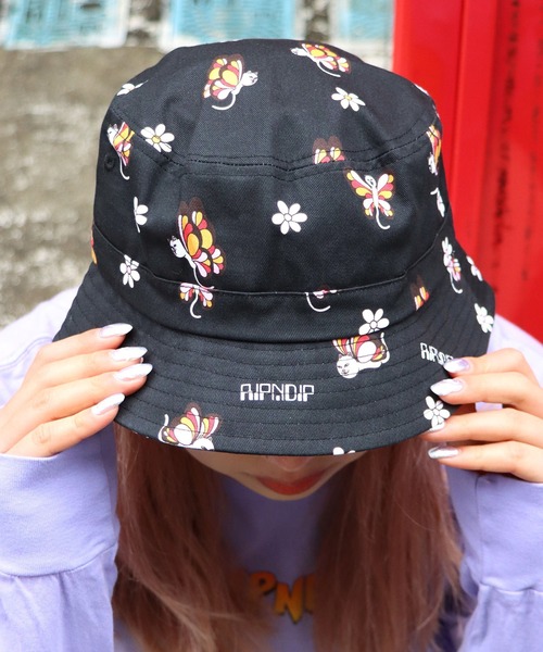 RIPNDIP（リップンディップ）の「RIPNDIP/リップンディップ Butterfly Bucket Hat バケットハット 総柄 フラワー（ハット・メンズ・ブラック・ONE SIZE）」の16枚目の写真