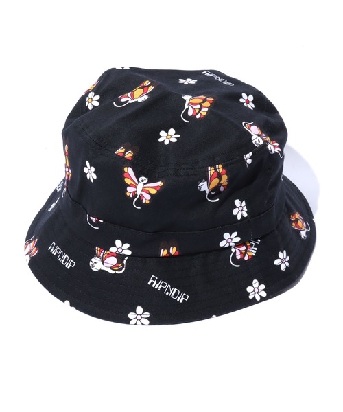 RIPNDIP（リップンディップ）の「RIPNDIP/リップンディップ Butterfly Bucket Hat バケットハット 総柄 フラワー（ハット・メンズ・ブラック・ONE SIZE）」の17枚目の写真