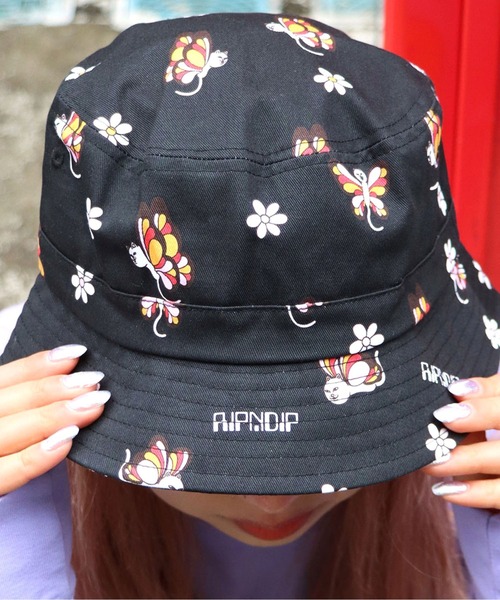 RIPNDIP（リップンディップ）の「RIPNDIP/リップンディップ Butterfly Bucket Hat バケットハット 総柄 フラワー（ハット・メンズ・ブラック・ONE SIZE）」の21枚目の写真