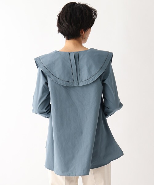 OPAQUE.CLIP（オペークドットクリップ）の「◆ハシゴレースカラーブラウス（シャツ/ブラウス・レディース・ブルー/ホワイト系/ブラック・00）」の6枚目の写真