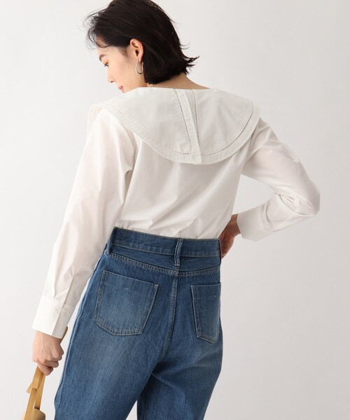 OPAQUE.CLIP（オペークドットクリップ）の「◆ハシゴレースカラーブラウス（シャツ/ブラウス・レディース・ブルー/ホワイト系/ブラック・00）」の13枚目の写真