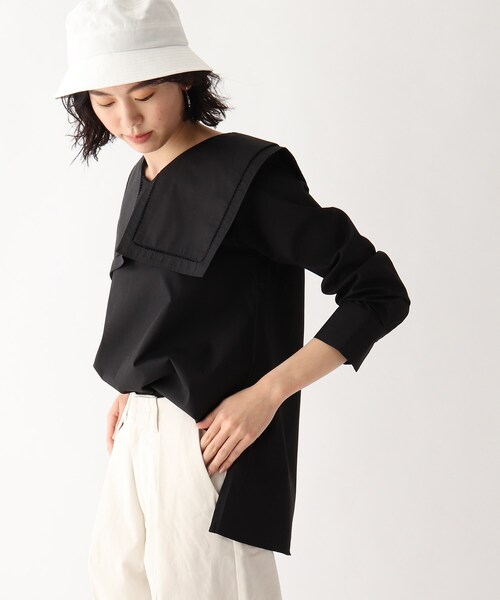 OPAQUE.CLIP（オペークドットクリップ）の「◆ハシゴレースカラーブラウス（シャツ/ブラウス・レディース・ブルー/ホワイト系/ブラック・00）」の14枚目の写真