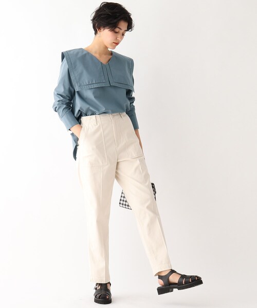 OPAQUE.CLIP（オペークドットクリップ）の「◆ハシゴレースカラーブラウス（シャツ/ブラウス・レディース・ブルー/ホワイト系/ブラック・00）」の20枚目の写真