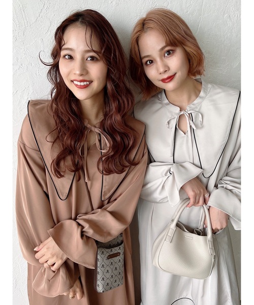 jumelle（ジュメロ）の「ビッグカラーパイピングワンピース