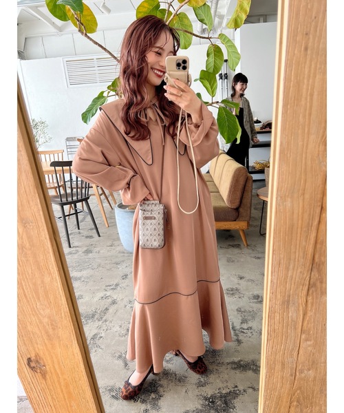 jumelle（ジュメロ）の「ビッグカラーパイピングワンピース