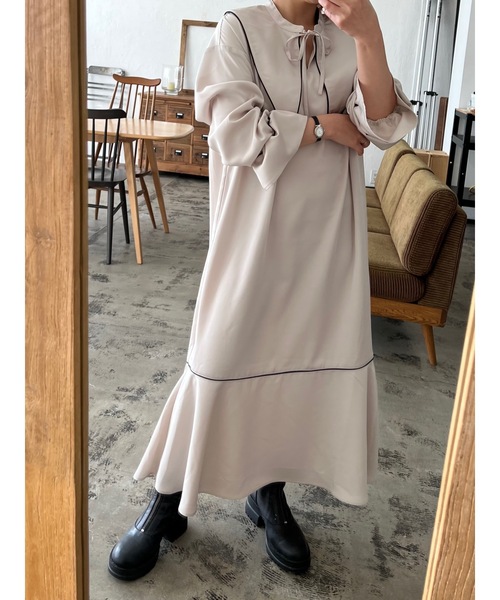 jumelle（ジュメロ）の「ビッグカラーパイピングワンピース