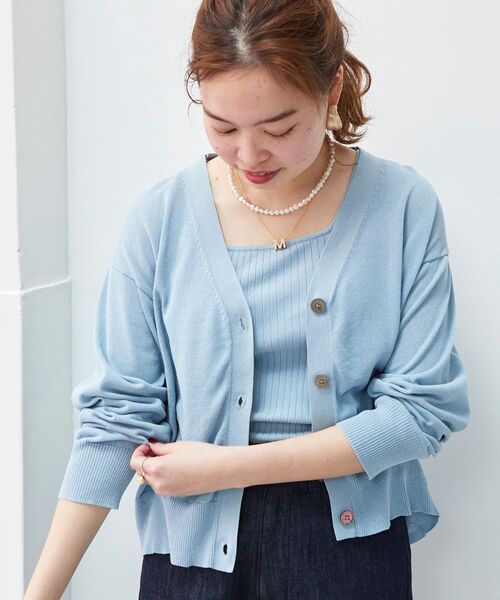 le.coeur blanc（ルクールブラン）の「カシリーコットンアンサンブルニット（ニット/セーター・レディース・サックスブルー/ブラック/モカ・38）」の3枚目の写真