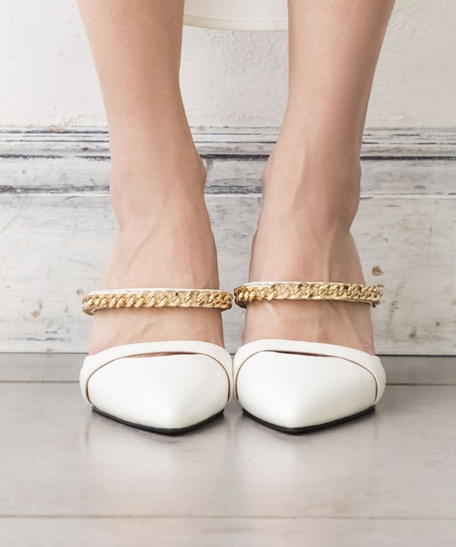 Julia Boutique（ジュリアブティック）の「チェーンデザインポインテッドミュール/22033（サンダル・レディース・ブラック/ホワイト・L/LL/M/3L/S）」の10枚目の写真