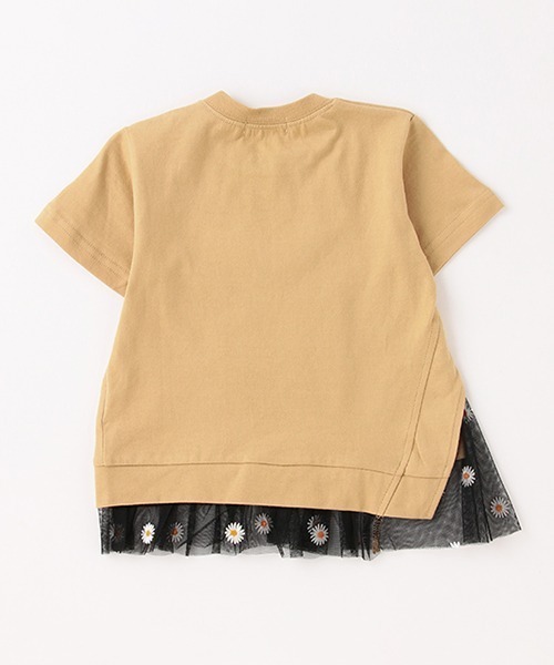 X-girl Stages（エックスガールステージス）の「デイジー刺しゅう裾チュール半袖Tシャツ（Tシャツ/カットソー・キッズ・ラベンダー/ブルー/ベージュ・130cm/90cm/120cm/140cm/110cm/100cm/80ｃｍ）」の5枚目の写真