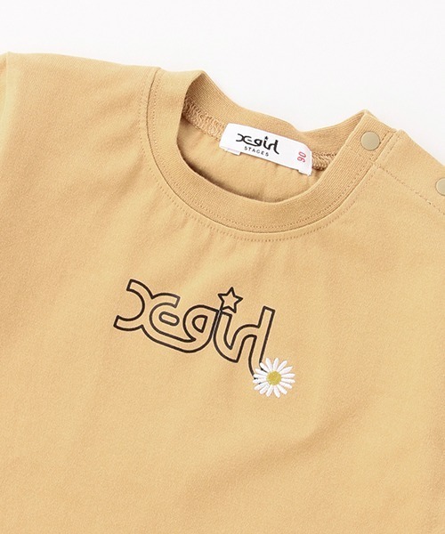 X-girl Stages（エックスガールステージス）の「デイジー刺しゅう裾チュール半袖Tシャツ（Tシャツ/カットソー・キッズ・ラベンダー/ブルー/ベージュ・130cm/90cm/120cm/140cm/110cm/100cm/80ｃｍ）」の6枚目の写真