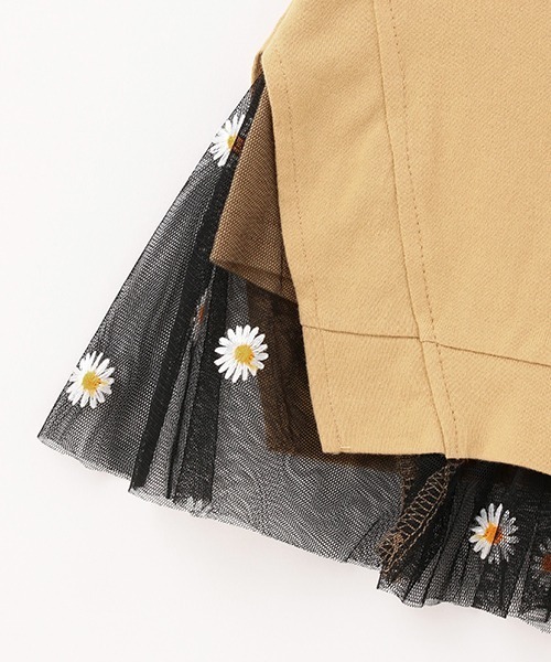 X-girl Stages（エックスガールステージス）の「デイジー刺しゅう裾チュール半袖Tシャツ（Tシャツ/カットソー・キッズ・ラベンダー/ブルー/ベージュ・130cm/90cm/120cm/140cm/110cm/100cm/80ｃｍ）」の8枚目の写真