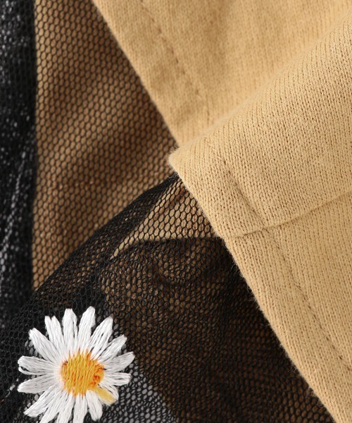 X-girl Stages（エックスガールステージス）の「デイジー刺しゅう裾チュール半袖Tシャツ（Tシャツ/カットソー・キッズ・ラベンダー/ブルー/ベージュ・130cm/90cm/120cm/140cm/110cm/100cm/80ｃｍ）」の11枚目の写真