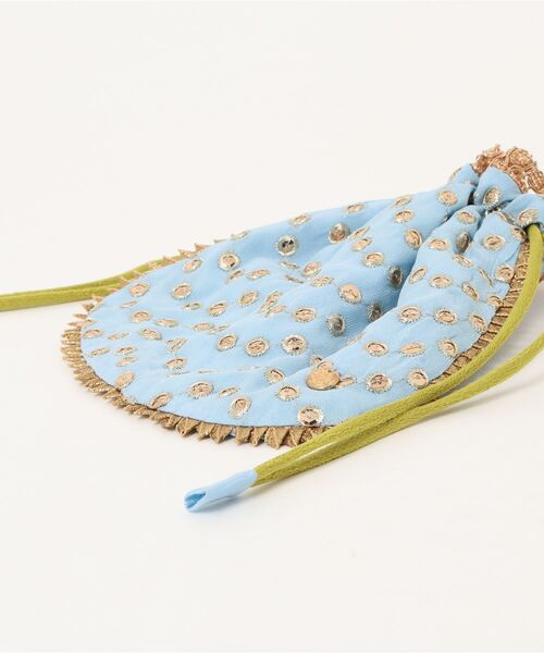 NE QUITTEZ PAS!（ヌキテパ）の「刺繍巾着バッグ（ショルダーバッグ・レディース・グリーン/ブルー・FREE）」の6枚目の写真