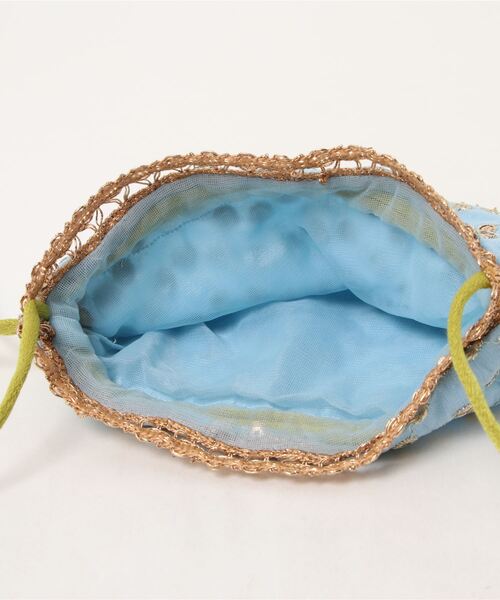 NE QUITTEZ PAS!（ヌキテパ）の「刺繍巾着バッグ（ショルダーバッグ・レディース・グリーン/ブルー・FREE）」の5枚目の写真