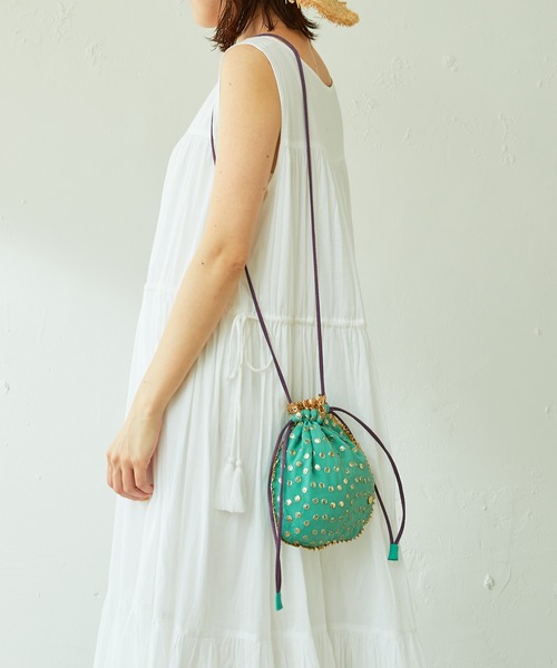 NE QUITTEZ PAS!（ヌキテパ）の「刺繍巾着バッグ（ショルダーバッグ・レディース・グリーン/ブルー・FREE）」の13枚目の写真
