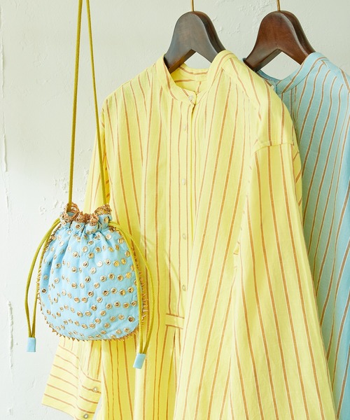 NE QUITTEZ PAS!（ヌキテパ）の「刺繍巾着バッグ（ショルダーバッグ・レディース・グリーン/ブルー・FREE）」の22枚目の写真