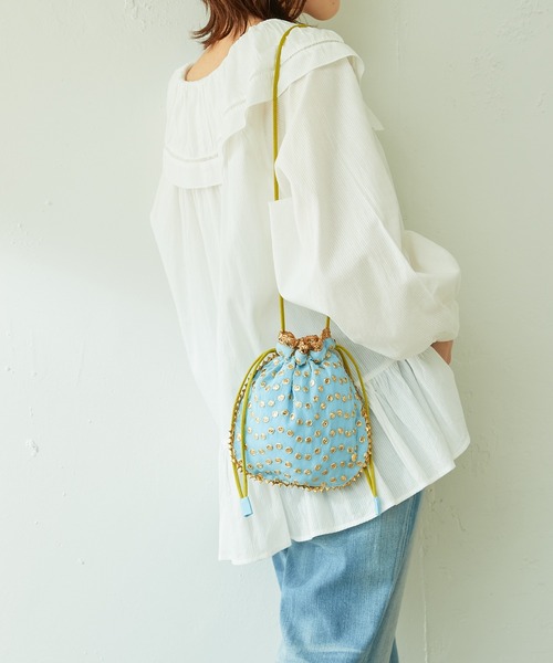 NE QUITTEZ PAS!（ヌキテパ）の「刺繍巾着バッグ（ショルダーバッグ・レディース・グリーン/ブルー・FREE）」の19枚目の写真