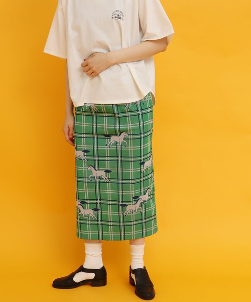 didizizi(ディディジジ)の「馬チェックJQ タイトSK(スカート・レディース・ベージュ/グリーン・FREE)」の7枚目の写真
