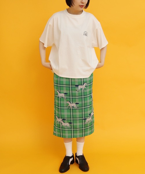 didizizi(ディディジジ)の「馬チェックJQ タイトSK(スカート・レディース・ベージュ/グリーン・FREE)」の9枚目の写真