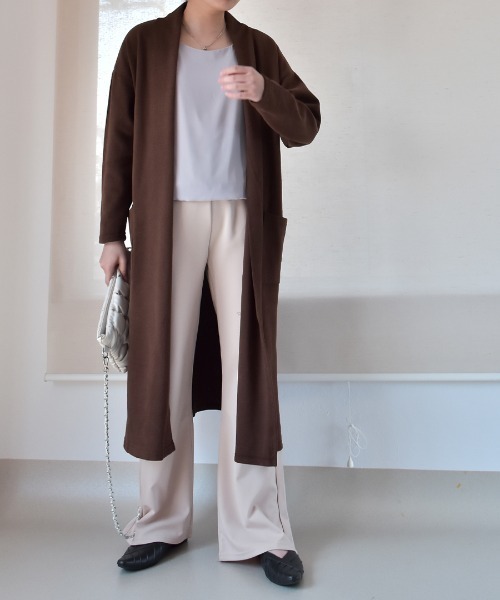 Coo+i（クーイ）の「フレアパンツ（スウェットパンツ・レディース・グレイッシュベージュ/ブラック/ベージュ/ネイビー/カーキ/キャメル・L/M）」の19枚目の写真