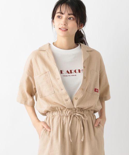 Dickies（ディッキーズ）の「Dickies/リネンワイドジャンプスーツ（サロペット/オーバーオール・レディース・オリーブ/ベージュ/ブラック・FREE）」の18枚目の写真