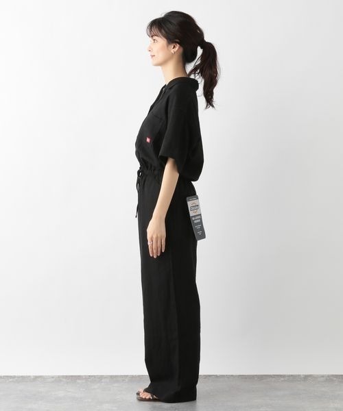 Dickies（ディッキーズ）の「Dickies/リネンワイドジャンプスーツ（サロペット/オーバーオール・レディース・オリーブ/ベージュ/ブラック・FREE）」の19枚目の写真