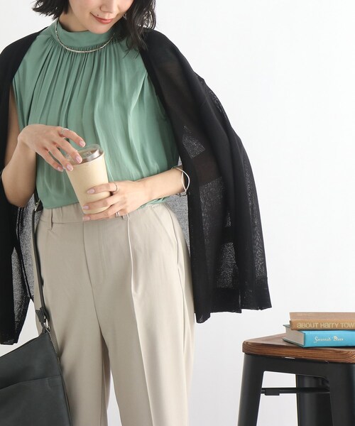 SHOO・LA・RUE(シューラルー)の「◆【接触冷感】シアートッパーカーディガン(カーディガン/ボレロ・レディース・ホワイト系/ブラック/ピンク系/ブルー/ライトグレー/グリーン・00)」の3枚目の写真