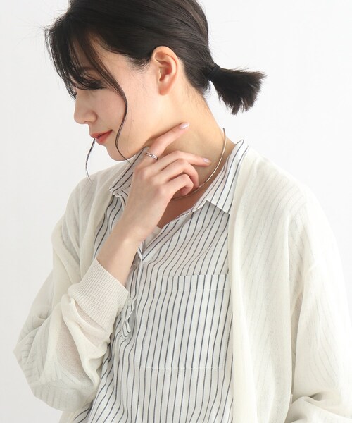 SHOO・LA・RUE(シューラルー)の「◆【接触冷感】シアートッパーカーディガン(カーディガン/ボレロ・レディース・ホワイト系/ブラック/ピンク系/ブルー/ライトグレー/グリーン・00)」の10枚目の写真