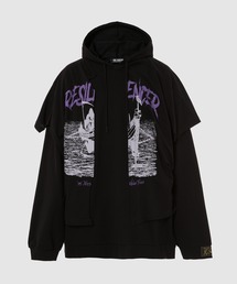 RAF SIMONS（ラフシモンズ）の「Hoodie doubled with printed T-shirt Resilencer（Tシャツ/カットソー）」