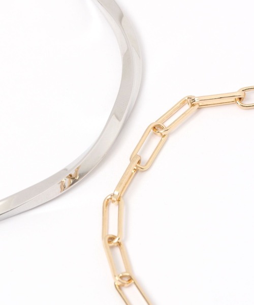 LEPSIM（レプシィム）の「2ピースメタルセットバングル　298423（バングル/リストバンド・レディース・シルバー/ゴールド/シルバー×ゴールド・ONE SIZE）」の11枚目の写真