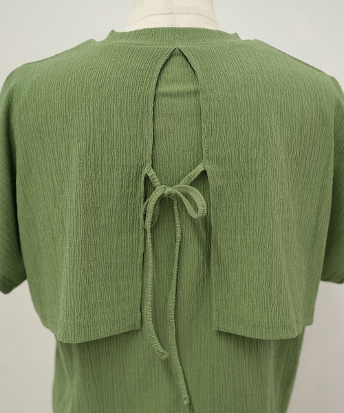 ANDJ(アンドジェイ)の「カット楊柳レイヤード風カットソー(Tシャツ/カットソー・レディース・グリーン/ブラック/ホワイト・M)」の18枚目の写真