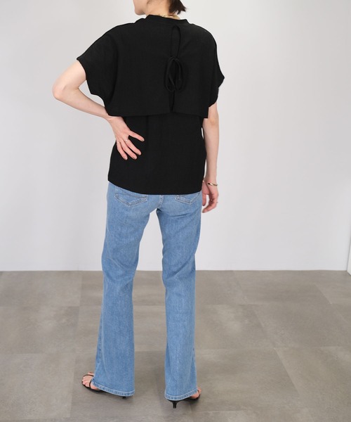 ANDJ(アンドジェイ)の「カット楊柳レイヤード風カットソー(Tシャツ/カットソー・レディース・グリーン/ブラック/ホワイト・M)」の12枚目の写真