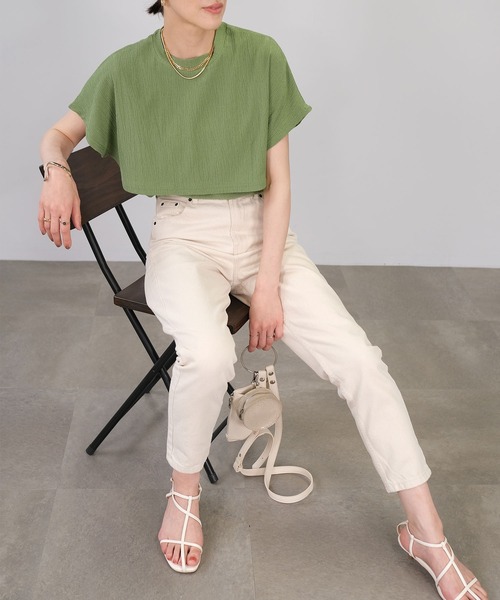 ANDJ(アンドジェイ)の「カット楊柳レイヤード風カットソー(Tシャツ/カットソー・レディース・グリーン/ブラック/ホワイト・M)」の19枚目の写真