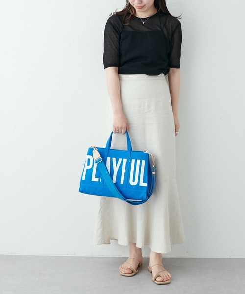 russet（ラシット）の「《SHOPPER》メッセージキャンバストートバッグM（CE-270）（トートバッグ・レディース・ブラック/グレー/レッド/カーキ/ブルー/グリーン/アイボリー/オリーブ/マスタード/グレー系その他2/グレー系その他3/イエロー系その他・FREE）」の22枚目の写真