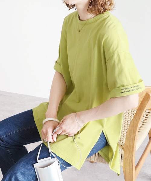 reca(レカ)の「BIGシルエットTシャツ(Tシャツ/カットソー・レディース・オフホワイト/ブラック系その他/グリーン系その他/イエロー/グレイッシュベージュ/チャコールグレー・FREE)」の6枚目の写真