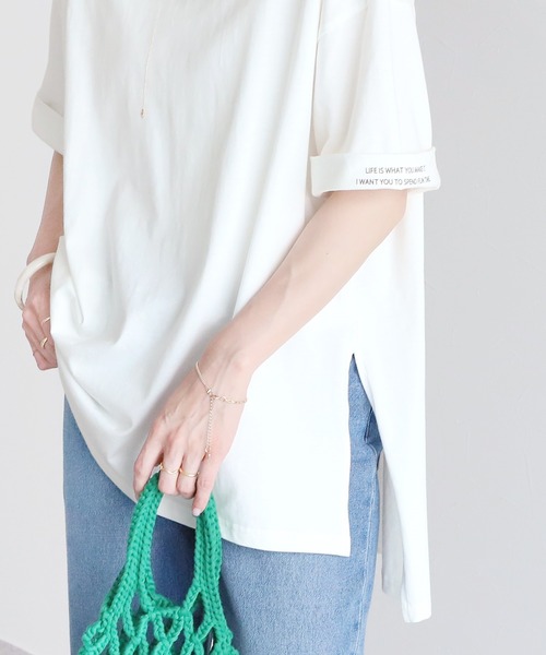 reca(レカ)の「BIGシルエットTシャツ(Tシャツ/カットソー・レディース・オフホワイト/ブラック系その他/グリーン系その他/イエロー/グレイッシュベージュ/チャコールグレー・FREE)」の9枚目の写真