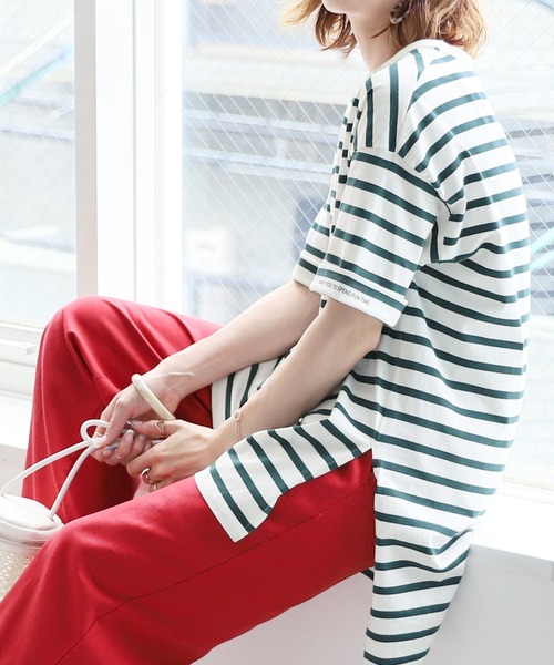 reca(レカ)の「BIGシルエットTシャツ(Tシャツ/カットソー・レディース・オフホワイト/ブラック系その他/グリーン系その他/イエロー/グレイッシュベージュ/チャコールグレー・FREE)」の20枚目の写真