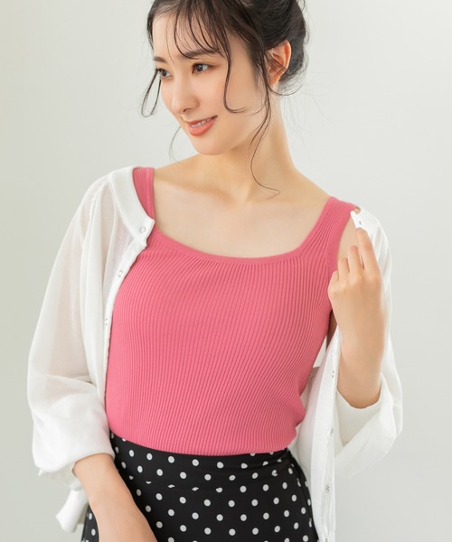 fifth(フィフス)の「スクエアリブタンクトップ(タンクトップ・レディース・ホワイト/ブラック/ピンク/イエロー/ミント・M)」の5枚目の写真