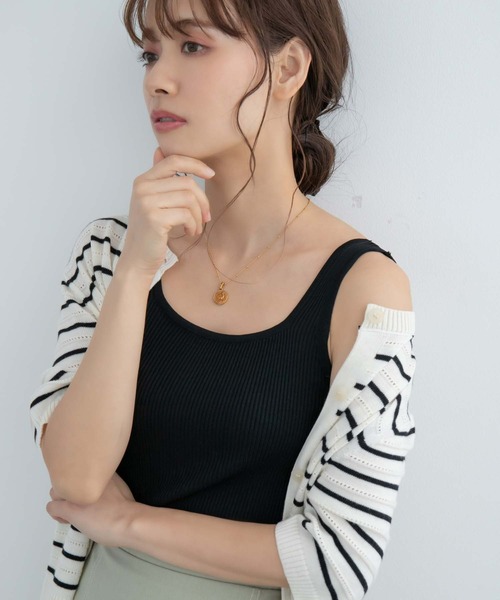 fifth(フィフス)の「スクエアリブタンクトップ(タンクトップ・レディース・ホワイト/ブラック/ピンク/イエロー/ミント・M)」の3枚目の写真